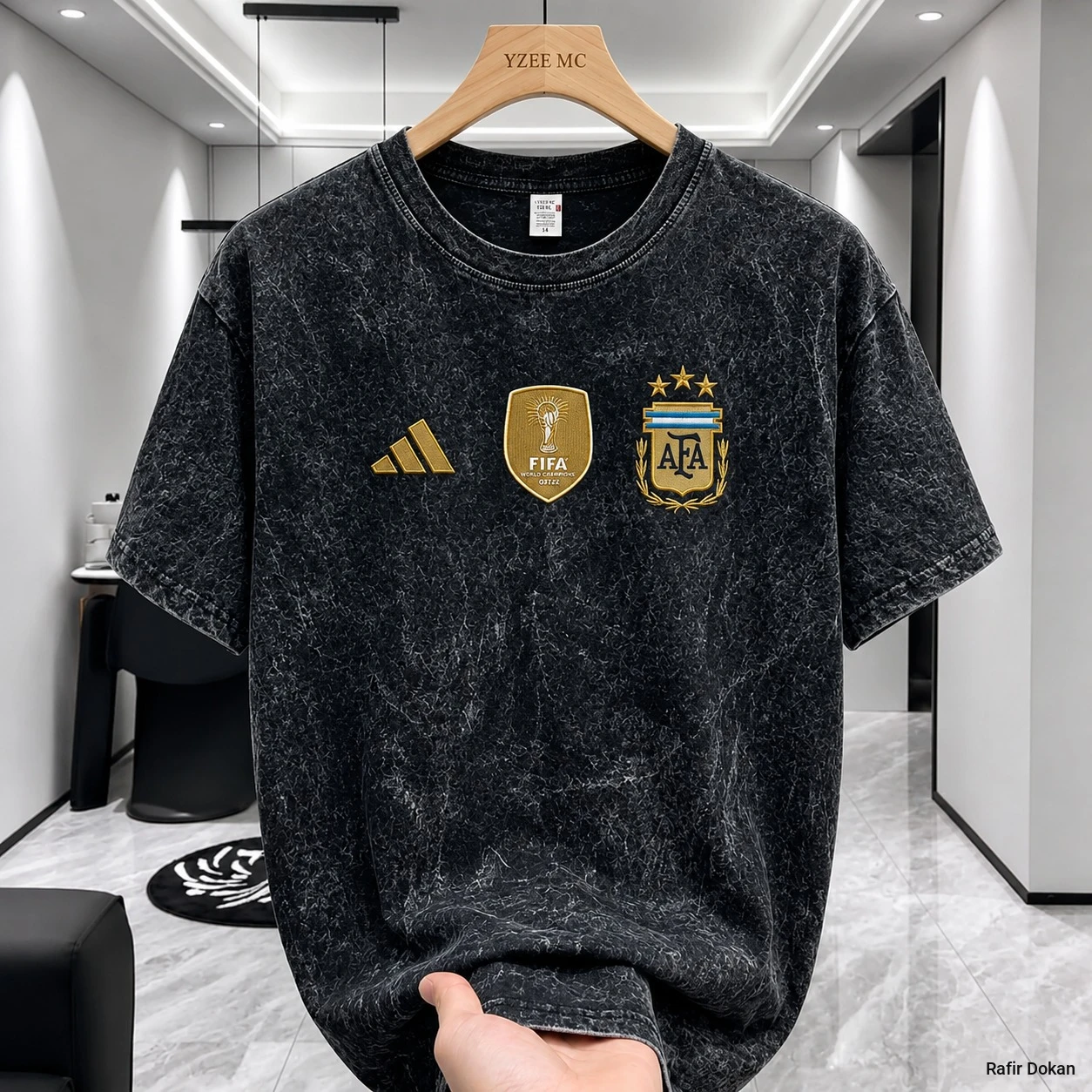 Argentina Acid Wash Drop Shoulder T-Shirt | Oversized Comfort Tee