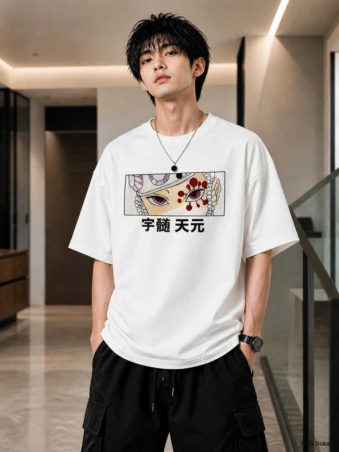 Anime Stylish Drop Shoulder T-Shirt | Oversized Graphic Tee for Men & Women