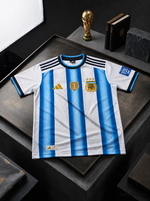 Argentina World Cup 2026 Messi Champion Embroidery Jersey - Premium Fan Edition