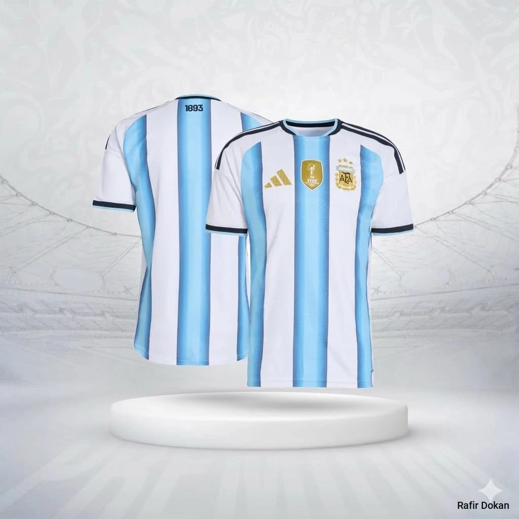Argentina World Cup 2026 Printed Jersey - Messi Fan Replica Shirt